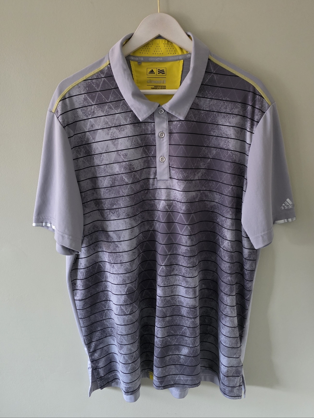 Adidas Striped Chimachill Golf Polo Size XL Performance Wear Activewear Athletic